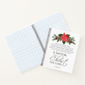 ルカ2:10-11ポインセチア・クリスマス・聖なる書物、 経典 ノートブック (内部)