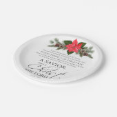 ルカ2:10-11ポインセチア・クリスマス・聖なる書物、 経典 ペーパープレート (アングル)