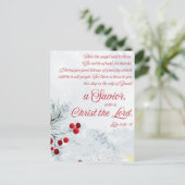 ルカ2:10-11水彩クリスマスウィンター聖なる書物、 経典 ポストカード (スタンド正面)