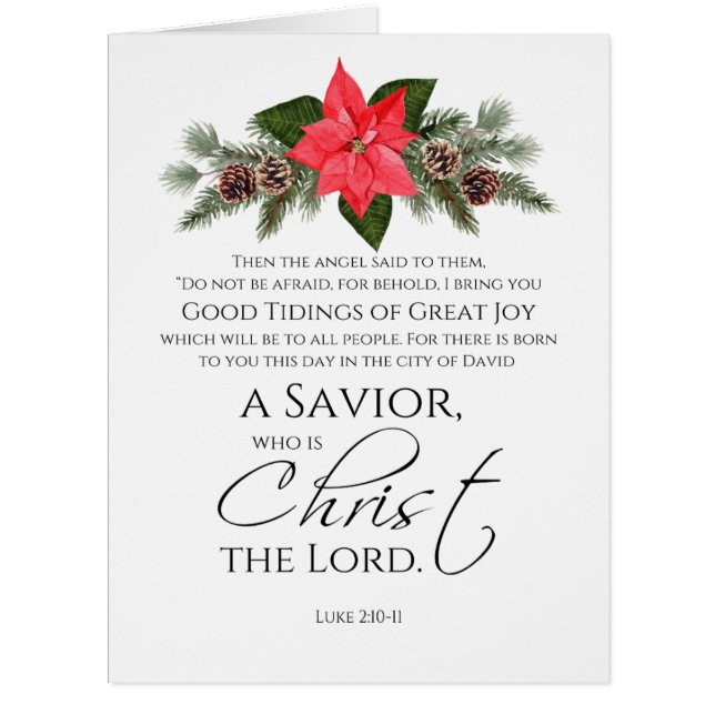 ルカ2:10-11良い知り合いポインセチア・クリスマス (正面)