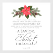 ルカ2:10-11良い知り合いポインセチア・クリスマス ウィンドウサイン (シート)