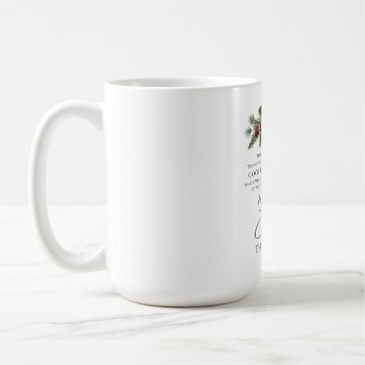 ルカ2:10-11良い知り合いポインセチア・クリスマス コーヒーマグカップ (左)