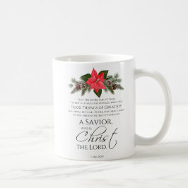 ルカ2:10-11良い知り合いポインセチア・クリスマス コーヒーマグカップ