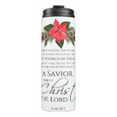 ルカ2:10-11良い知り合いポインセチア・クリスマス タンブラー (正面)