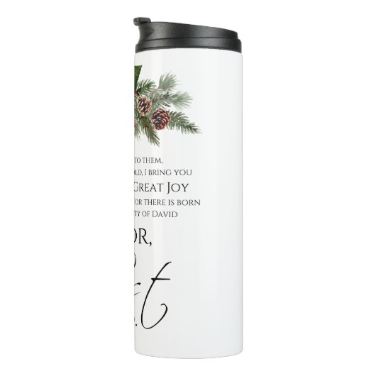ルカ2:10-11良い知り合いポインセチア・クリスマス タンブラー (回転右)