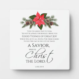 ルカ2:10-11良い知り合いポインセチア・クリスマス フォトプラーク