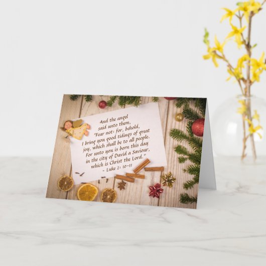 ルカ2:10-11 "恐れてはいけない:わたしはあなたのよい知らせをもたらす" カード (黄色い花)
