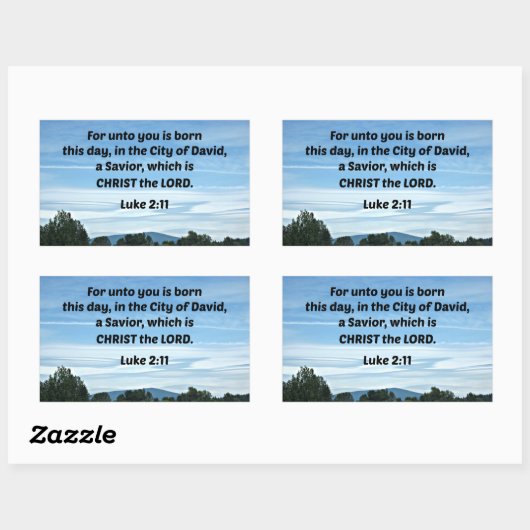 ルカ2:11あなたがたのために生まれこの日 長方形シール (シート)