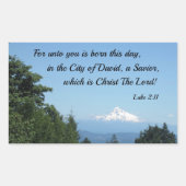 ルカ2:11あなたのために生まれこの日は… 長方形シール (正面)