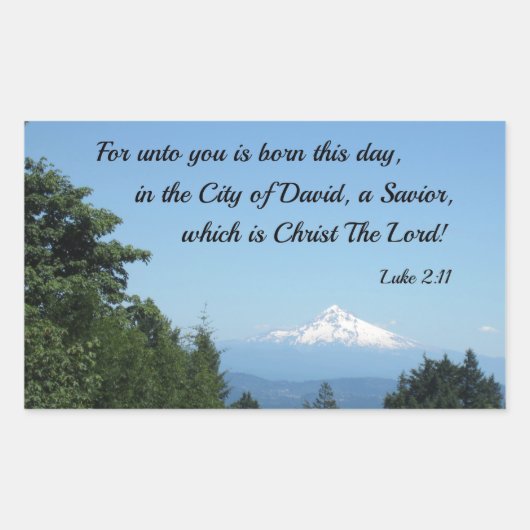 ルカ2:11あなたのために生まれこの日は… 長方形シール (正面)
