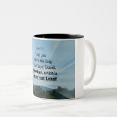 ルカ2:11あなた生まれは、この日、 ツートーンマグカップ (正面右)