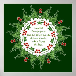ルカ2:11聖なる書物、 経典クリスマスとホリー ポスター