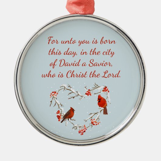 ルカ2:11聖なる書物、 経典聖書聖句セラミ メタルオーナメント (正面)