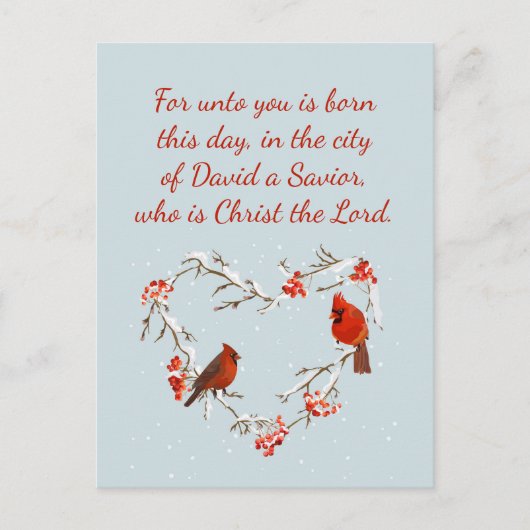 ルカ2:11聖なる書物、 経典聖書聖句 ポストカード (正面)