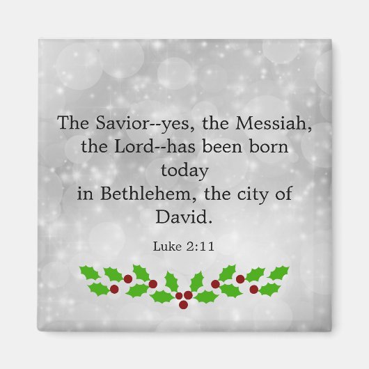 ルカ2-11、聖書聖句 マグネット (正面)