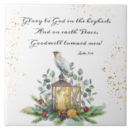ルカ2:14最高のクリスマスに神に栄光を タイル