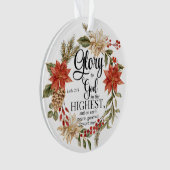 ルカ2:14神への栄光クリスマス金ゴールドフローラ オーナメント (正面)