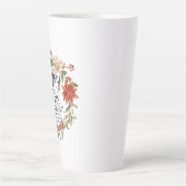 ルカ2:14神への栄光クリスマス金ゴールドフローラ カフェラテマグ (正面)