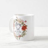 ルカ2:14神への栄光クリスマス金ゴールドフローラ コーヒーマグカップ (正面左)