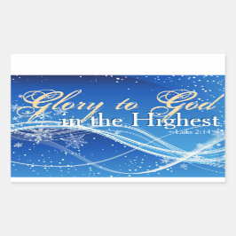 ルカ2:14 "栄光と神の栄光"クリスマス 長方形シール