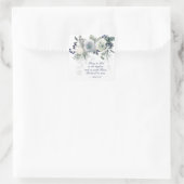 ルカ2:14 "神への栄光"ホワイトローズクリスマス スクエアシール (バッグ)