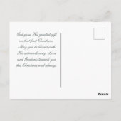 ルカ2:14 "神への栄光"ホワイトローズクリスマス ポストカード (裏面)