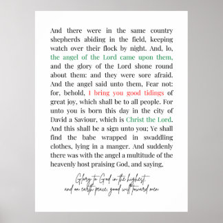ルカ2:8-14聖書の聖句、クリスマス ポスター