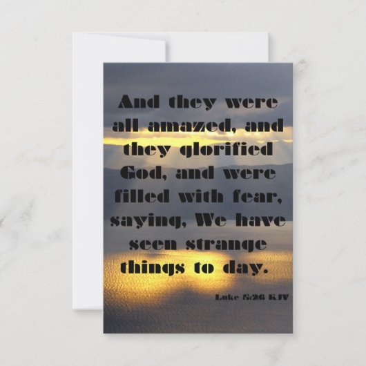 ルカ5:26 KJVバイブル聖なる書物、 経典Pic Greeting カード (正面)