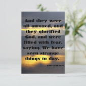 ルカ5:26 KJVバイブル聖なる書物、 経典Pic Greeting カード (スタンド正面)