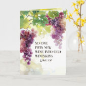 ルカ5:37古いワインキンズの聖句に新しいワイン カード (黄色い花)