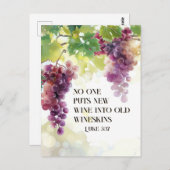 ルカ5:37古いワインキンズの聖句に新しいワイン ポストカード (正面/裏面)