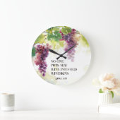 ルカ5:37古いワインキンズの聖句に新しいワイン ラージ壁時計 (ホーム)