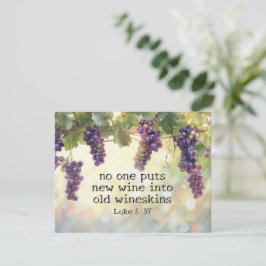 ルカ5:37古いワインズキンスのバイブルカードに新しいワイン