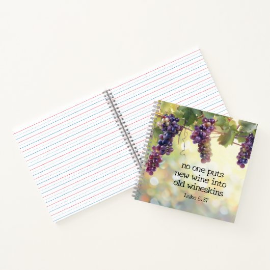 ルカ5:37 新しいワインを古い皮袋に入れる 聖書の箇所 ノートブック (内部)