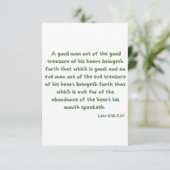 ルカ6:45聖書の聖句聖なる書物、 経典平文 カード (スタンド正面)