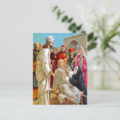 ルカ7:11-17イエスは死んだ人を命のポストに連れて行く ポストカード (スタンド正面)