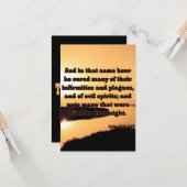 ルカ7:21 KJVバイブル聖なる書物、 経典Pic Greeting カード (正面/裏面インサイチュ)