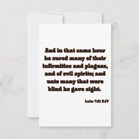 ルカ7:21 KJV聖書聖なる書物、 経典挨拶 カード (正面)