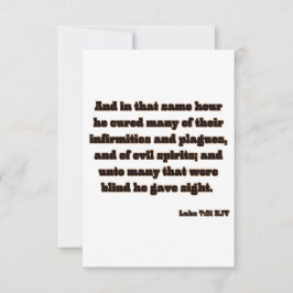 ルカ7:21 KJV聖書聖なる書物、 経典挨拶 カード