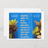 ルカ9:23聖なる書物、 経典はがき ポストカード (正面/裏面)