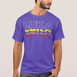 ルカ 名前 楽しい レトロ サンセット ルカ ヴィンテージ Tシャツ