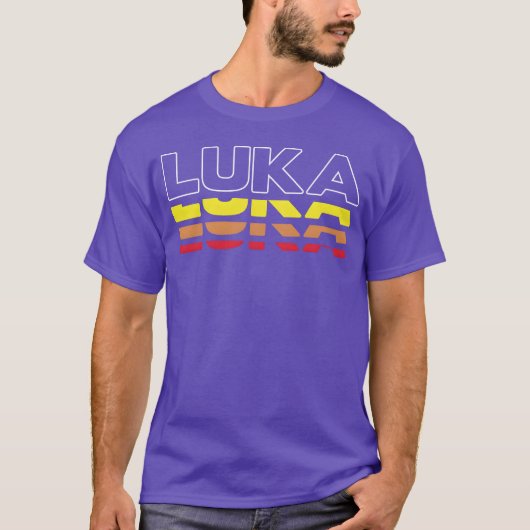 ルカ 名前 楽しい レトロ サンセット ルカ ヴィンテージ Tシャツ (正面)