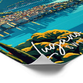 ルガノスイスアートヴィンテージ旅行イラストレーション ポスター (角)