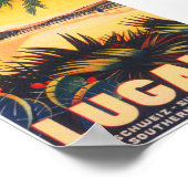 ルガノスイスレトロヴィンテージ旅行ポスター ポスター (角)