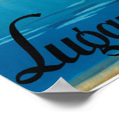 ルガノスイスヴィンテージ旅行ポスター復元 ポスター (角)