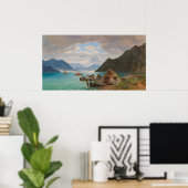 ルガノ湖[1859] by Fransois Roffiaen (1820-1898) ポスター (ホームオフィス)