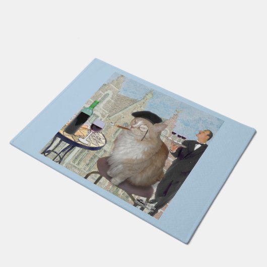 ルキャットデュカフェ ドアマット (アングル)