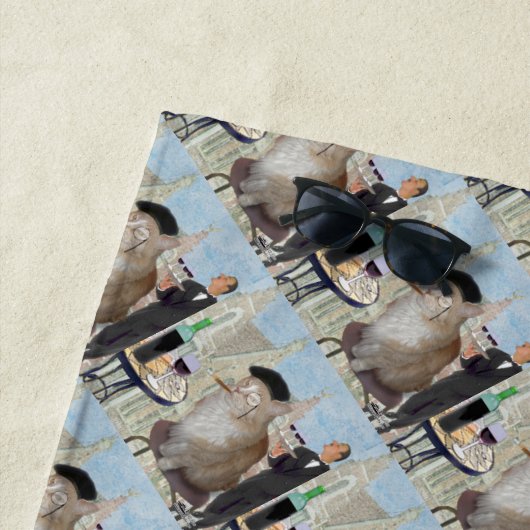 ルキャットデュカフェ ビーチタオル (インサイチュ)