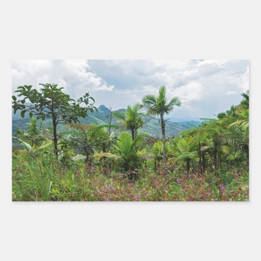 ルキヨ山脈の植物と風景 長方形シール (正面)
