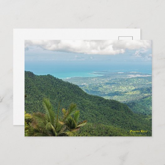 ルキヨ山脈の海岸沿いのプエルトリコ ポストカード (正面/裏面)